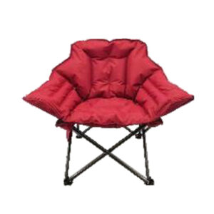 Heated Club Chair, Cupholder, Red Fabric, Battery Not Included
