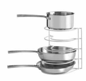 Pots & Pans Rack, White Steel, 9.5 x 10 x 11.25 In.
