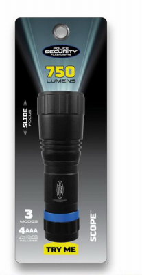 Scope Flashlight, 750 Lumens, 3 Modes, 4 AAA Batteries