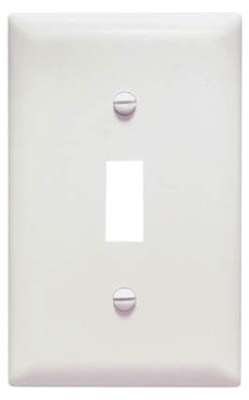 Pass & Seymour Wall Plate, 1-Gang, Single Toggle, Urea, White