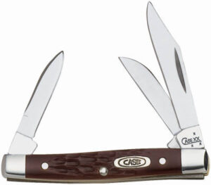 Stockman Pocket Knife With Clip, Stainless Steel/Brown, 2-5/8-In. Closed