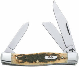Stockman Knife With Clip, Chrome Vanadium/Amber Bone, 3-5/8-In. Closed