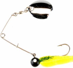Beetle Spinner, Black Nickel/Fluorescent Grub