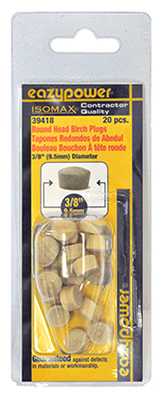 Round Head Plug, 3/8 In., 20-Pk.
