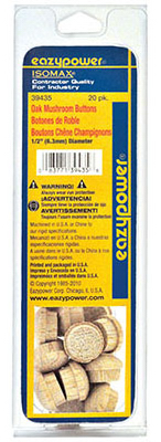 Mushroom Oak Plug, 1/2 In., 20-Pk.