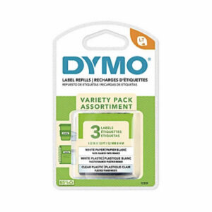 Paper/Plastic Label Tape, 1/2 In. x 13 Ft., 3-Pk.