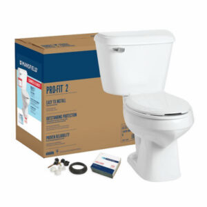 Complete Toilet Kit, Elongated Front, White, 12 In. Rough In