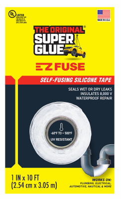 Super Glue E-Z Silicone Tape, White, 1 In. x 10 Ft.