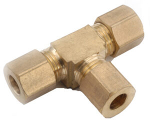 Brass Compression Tee, Tube All Ends, Lead Free, 5/8 In.