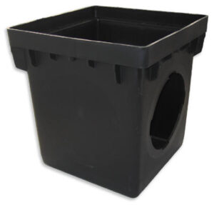 Double Catch Basin with 2 Openings, Black, 12 x 12 In.