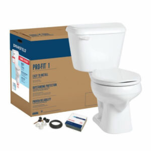 Complete Toilet-To-Go Kit, Low-Flow, White, Round Bowl