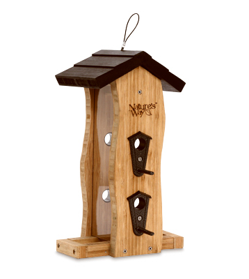 Bamboo Vertical Wave Bird Feeder