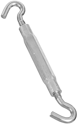 Hook/Hook Turnbuckle, Zinc, 1/4 x 7-1/2 In.