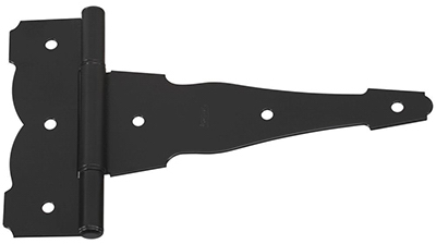 Ornamental Gate T-Hinge, Reversible, Black, 8 In.
