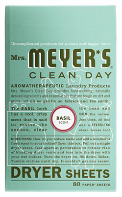Dryer Sheets, Basil, 80-Ct.