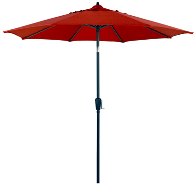 Patio Market Umbrella, Steel Frame, Red Polyester, 9 Ft.