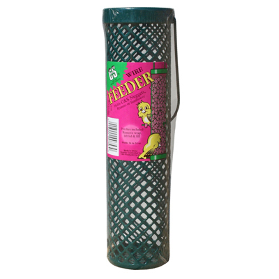 Wire Nugget Bird Feeder, Green, 3 x 3 x 11.25 In.