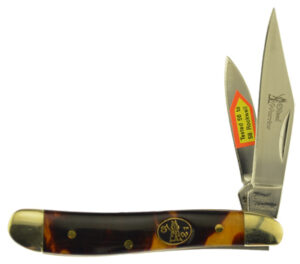 Steel Warrior Little Peanut Pocket Knife, Faux Tortoise Shell Handle
