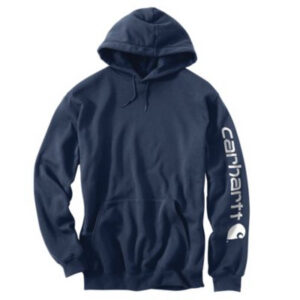 Midweight Hooded Logo Sweatshirt, New Navy, Large