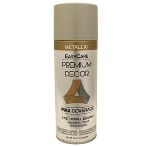 Premium Decor Metallic Spray Paint, Indoor/Outdoor, Brushed Nickel, 12 oz.