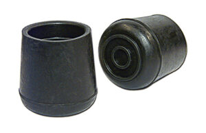 Furniture Leg Tip, Black Rubber, 1/2-In., 4-Pk.