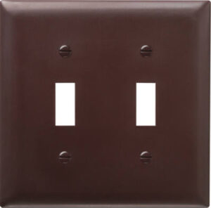 Pass & Seymour Wall Plate, 2-Toggle, Urea, Brown