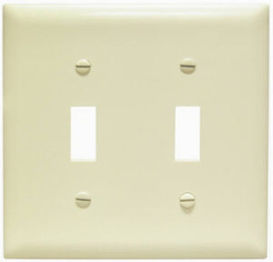 Pass & Seymour Wall Plate, 2-Toggle, Urea, Ivory