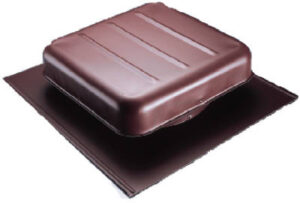 Square Roof-Vent, Square, Brown Aluminum, 9 In. Diam. Opening