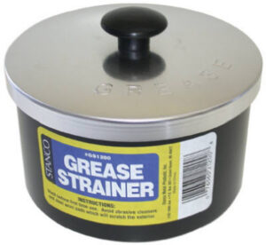 Grease Strainer Cup & Lid, Aluminum, 40 oz.