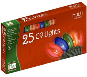 Christmas 25-Light Set, Multi-Color, C9 Transparent, 25-Ct.