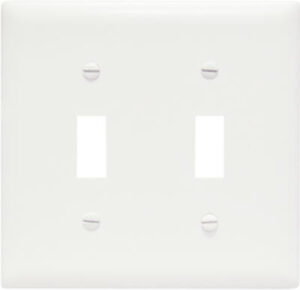 Pass & Seymour 2-Toggle Nylon Wall Plate, 2-Gang, White