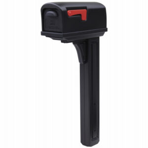 Classic All-in-One Mailbox and Post Cover Combo, Black Plastic