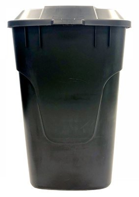 Wheeled Trash Cart, Black, 45 Gallons