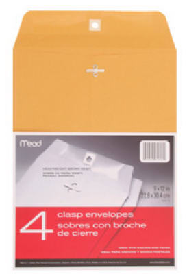 Heavyweight Clasp Envelopes, 9 x 12 In., 4-Pk.