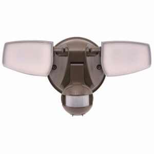 Halo Twin Head LED Outdoor Security Flood Light, Motion Activated, 1420 Lumens, Bronze Finish