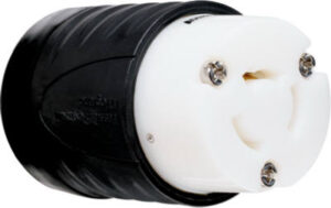 Pass & Seymour Locking Connector, Black & White, 20A, 125/250-Volt
