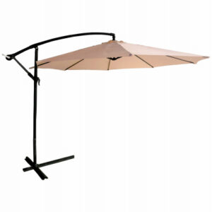 Offset Patio Umbrella, Aluminum Pole, Beige Fabric, 11.5 Ft.
