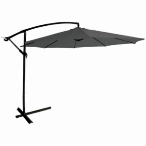 Offset Patio Umbrella, Aluminum Pole, Charcoal Gray Fabric, 11.5 Ft.