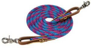 Roper Rein, Blue/Pink Poly, 3/8 In. x 8 Ft.
