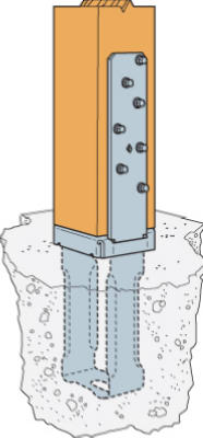 Stand Off Base, Galvanized Steel, 10 & 12 Gauge, 4 x 4 In.