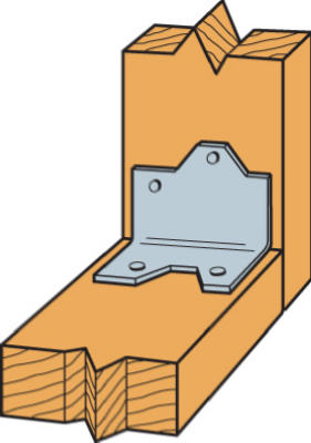 L-Angle Connector, Angle Reinforcement, 16 Gauge, Galvanized Steel, 3 In.