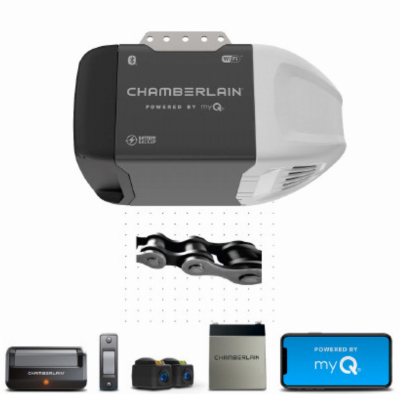 Smart Wi-Fi Garage Door Opener, 1/2-HP Chain Drive Motor