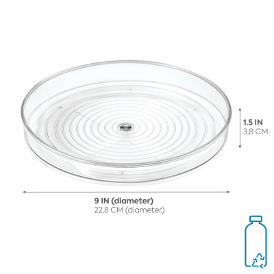 Linus Recycled Plastic Lazy Susan Spinner/Organizer, 9 In.