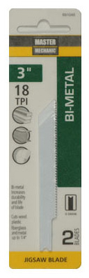 Bi-Metal/Cobalt Jigsaw Blade, 3 In., 18-TPI, 2-Pk.
