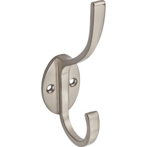 Modern Coat & Hat Hook, Satin Nickel, 5.5 In.