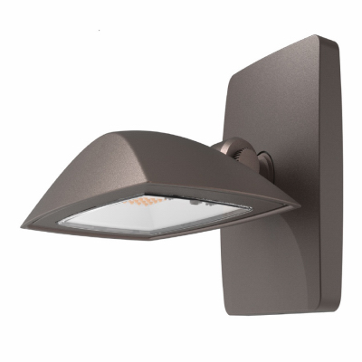 Square Head LED Outdoor Flood Light, Dusk-To-Dawn Operation, 1500 Lumens, Bronze Finish