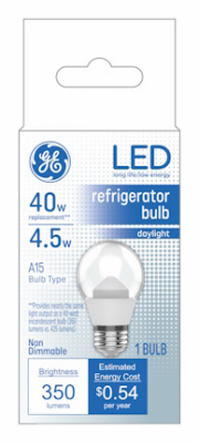 LED Appliance Bulb, A15 Shape, Daylight, 350 Lumens, 4.5 Watt