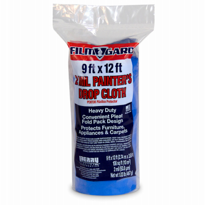 Plastic Drop Cloth, Blue, 2-Mil, 9 x 12-Ft.