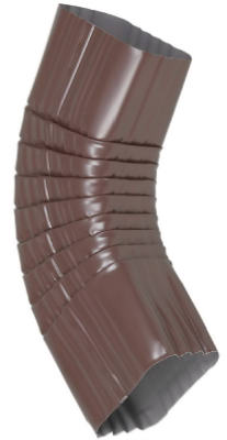 Gutter Side Elbow, Style B, 75 Degree, Brown Galvanized Steel, 2 x 3 In.