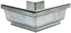 Gutter Outside Mitre, Mill Finish Galvanized Steel, 4 In.